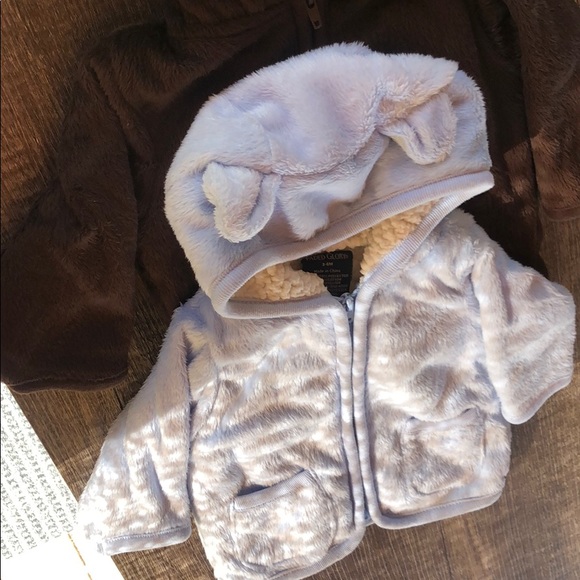 Hooded Faux Fur Zipper Sweater | 3-6 Month - Picture 2 of 3
